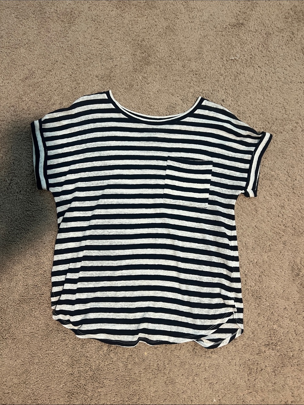 a.n.a Navy and White Striped Short Sleeve Tee